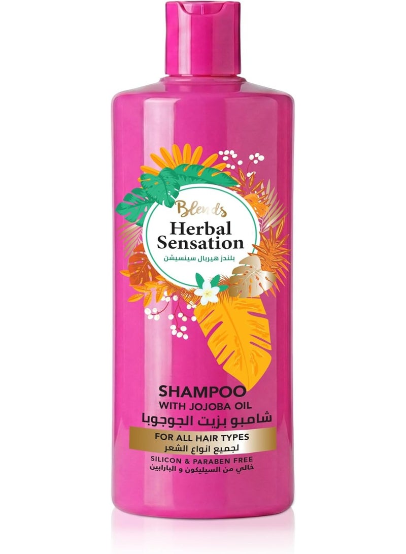 Blends Herbal Sensation Shampoo with Jojoba Oil for All Hair Types - Moisturizing & Volumizing - Silicon & Paraben Free - 850 ml - Image 1